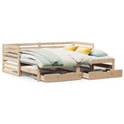 2-in-1 Slaapbank met onderschuifbed van massief grenenhout - Bedden & bedframes