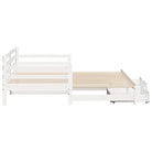 2-in-1 slaapbank met onderschuifbed van massief grenenhout - Bedden & bedframes