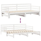 2-in-1 slaapbank met onderschuifbed van massief grenenhout - Bedden & bedframes