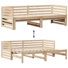 2-in-1 Slaapbank met onderschuifbed van massief grenenhout - Bedden & bedframes