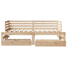 2-in-1 Slaapbank met onderschuifbed van massief grenenhout - Bedden & bedframes