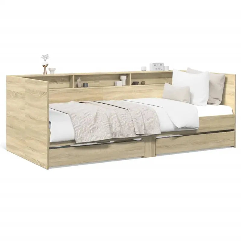 2-in-1 slaapbank van bewerkt hout met lades inclusief levering bevat - Bedden & bedframes