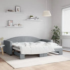 2-in-1 Slaapbank voor in woonkamer of slaapkamer - Lichtgrijs / 90 x 190 cm / met onderschuifbed - Bedden & bedframes