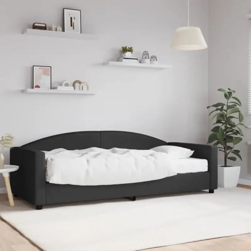 2-in-1 Slaapbank voor in woonkamer of slaapkamer - Zwart / 90 x 200 cm / met matras - Bedden & bedframes