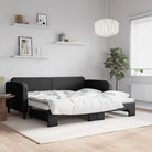 2-in-1 Slaapbank voor Woon- of Slaapkamer - Zwart / 90 x 190 cm / met onderschuifbed - Bedden & bedframes