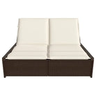 2-persoons ligbed van poly rattan met wasbare hoes voor buitengebruik - Ligstoelen