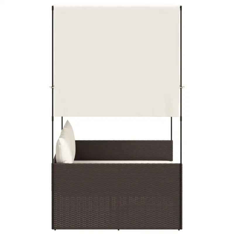 2-persoons ligbed van poly rattan met wasbare hoes voor buitenplezier - Ligstoelen