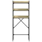 3-laags opbergrek voor wasmachines met bewerkt hout en verstelbare poten - Accessoires voor wasmachines & drogers