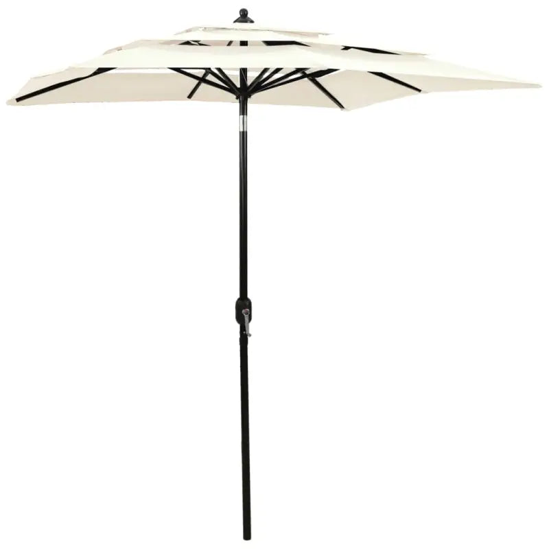 3-Laagse parasol met gepoedercoat aluminium paal voor tuin en terras - Zand / 2 x 2 m / 1 - Parasols en zonneschermen