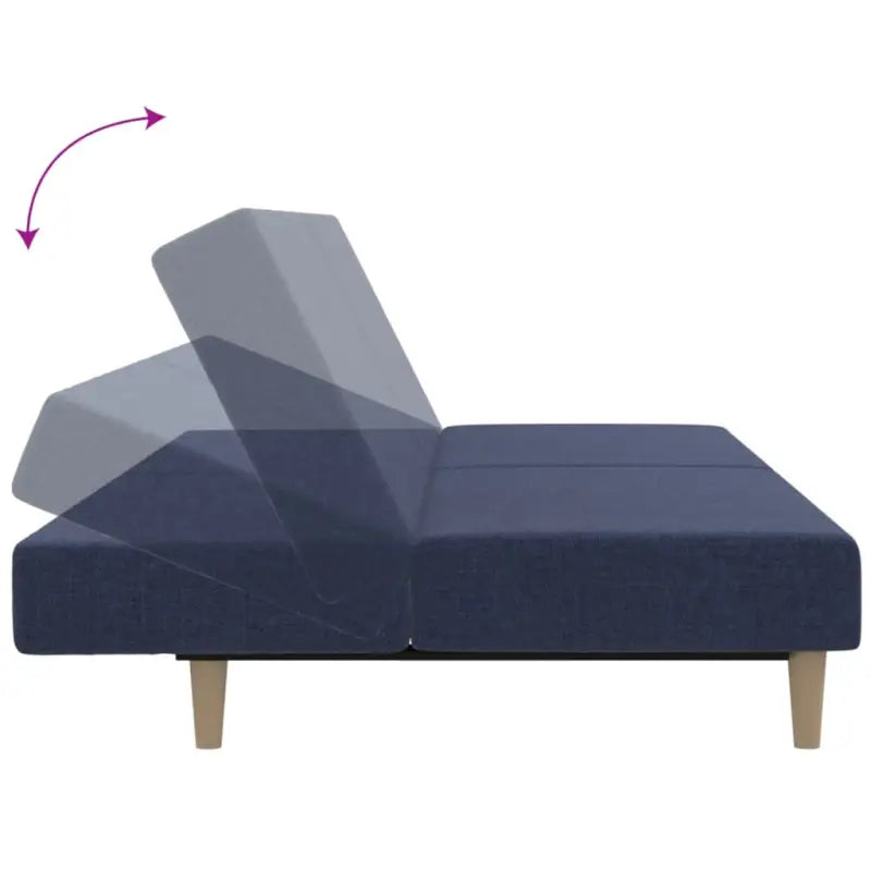 Banken met hoogte rugleuning en multifunctioneel logeerbed - Blauw / Met voetensteun - Banken