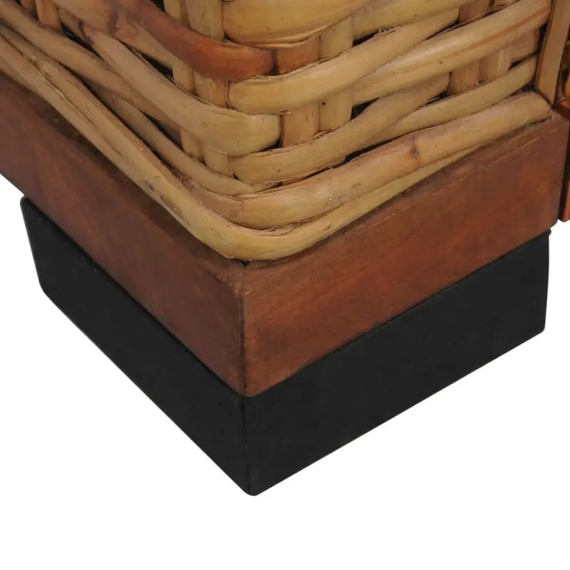 Banken set met natuurlijk rattan en breedte zitting voor binnengebruik - 1-zitter + 3-zitter - Banken