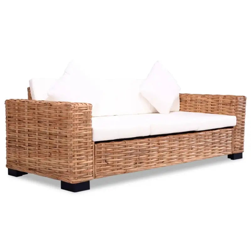 Banken set met natuurlijk rattan levering bevat ruime breedte zitting - 2-zits + 3-zits - Banken