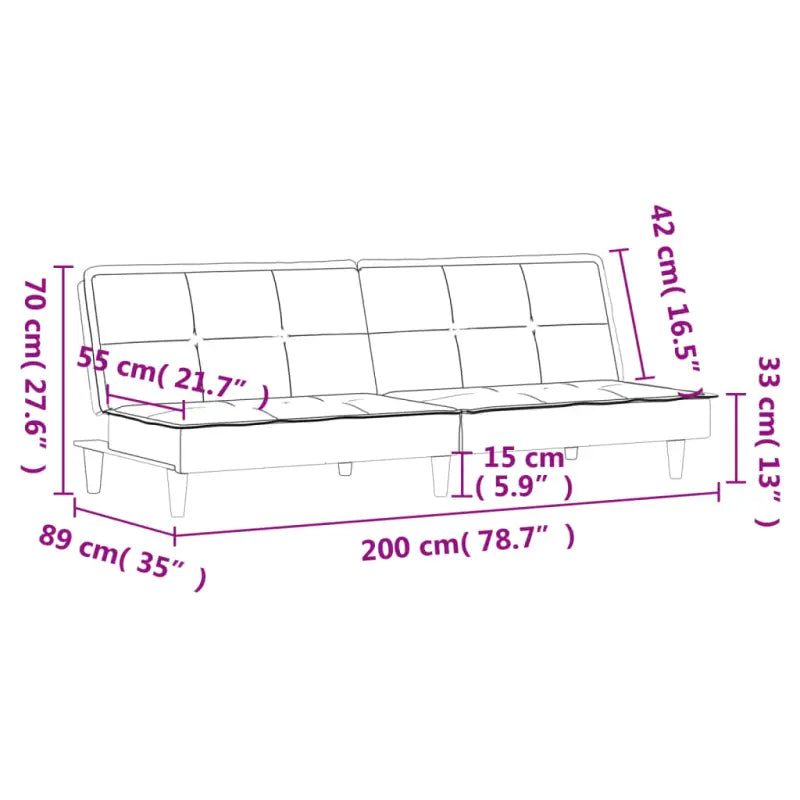 Banken slaapbank met comfortabele zit en stevige stof en totale afmetingen - Geel - Banken