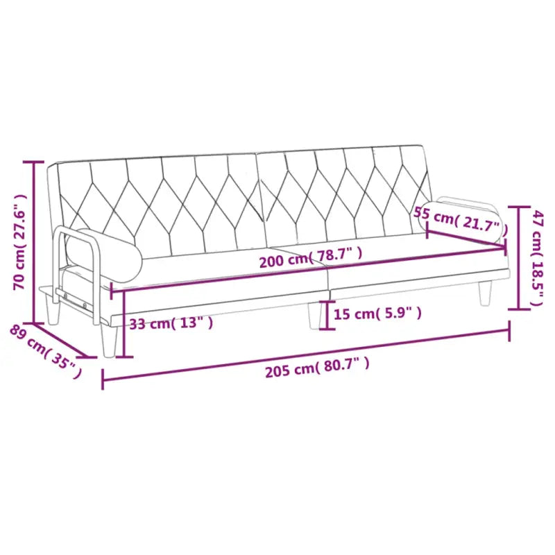 Banken slaapbank met comfortabele zitplaats en duurzame stof met totale afmetingen - Geel - Banken