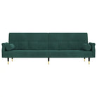 Banken slaapbank met comfortabele zitplaats en metalen voetjes - Groen - Banken