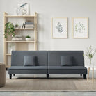 Banken slaapbank met totale afmetingen en zacht fluwelen materiaal - Donkergrijs - Banken