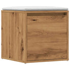 Beckwoord opbergkast met lade in bewerkt hout voor schoenen opbergen - artisanaal eikenkleurig / 1 - Commodes &