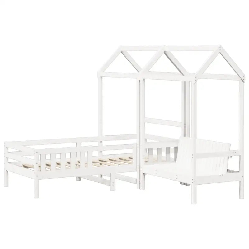 Bed met bankje in massief grenenhout voor een moderne slaapkamer - Bedden & bedframes