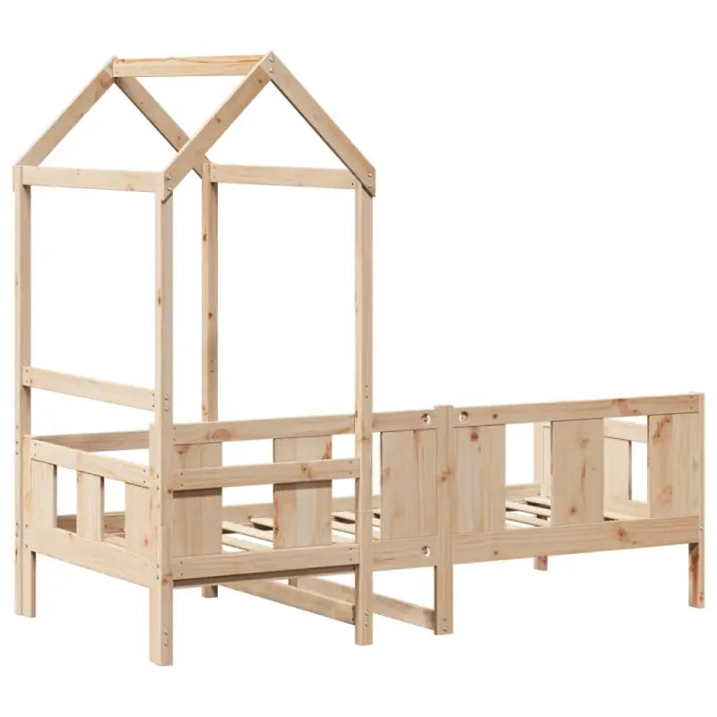 Bed met massief grenenhout en open zijdeur voor slaap of woonkamer - Bedden & bedframes