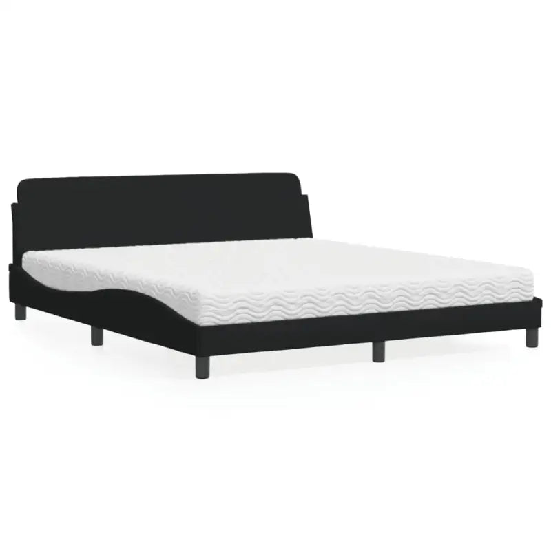 Bed met multiplex lattenbodem en 22D PU-schuim matras voor optimale slaap - Zwart / 180 x 200 cm - Bedden & bedframes