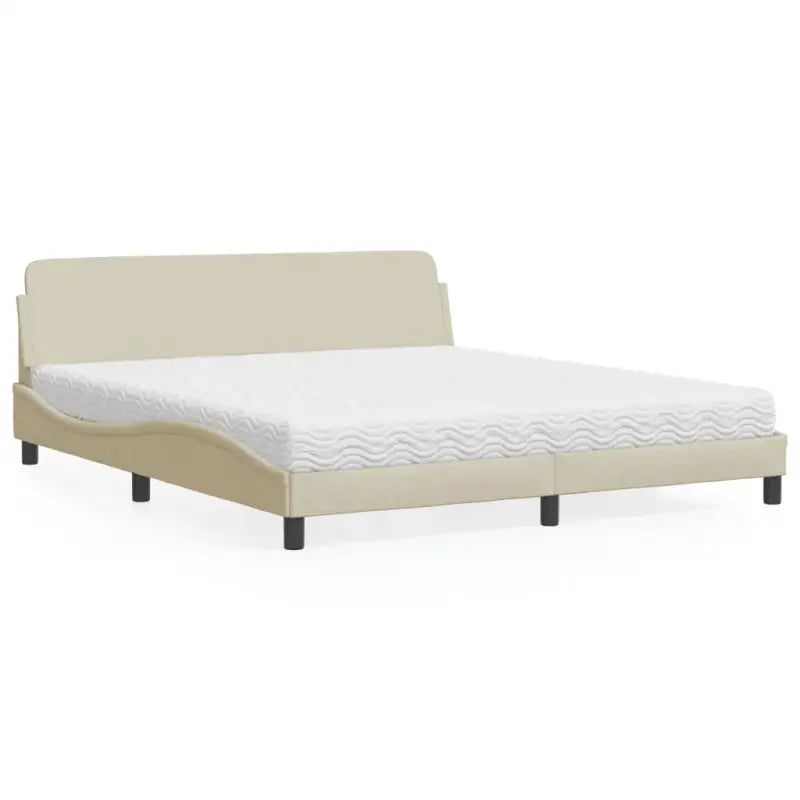 Bed met multiplex lattenbodem en 22D PU-schuim matras voor optimale slaap - Crème / 180 x 200 cm - Bedden & bedframes