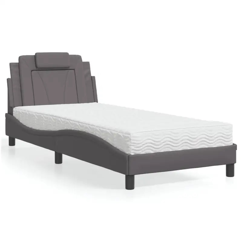 Bed met multiplex lattenbodem en 22d pu-schuim voor optimaal comfort - Grijs / 90 x 190 cm - Bedden & bedframes