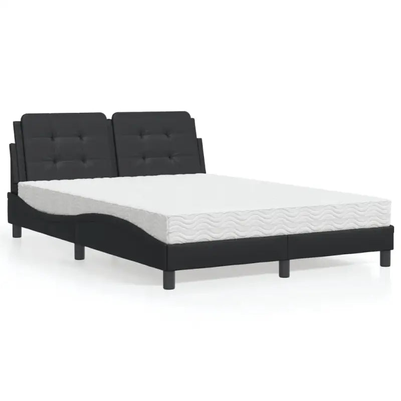 Bed met multiplex lattenbodem en 22d pu-schuim voor optimaal comfort - Zwart / 140 x 190 cm - Bedden & bedframes