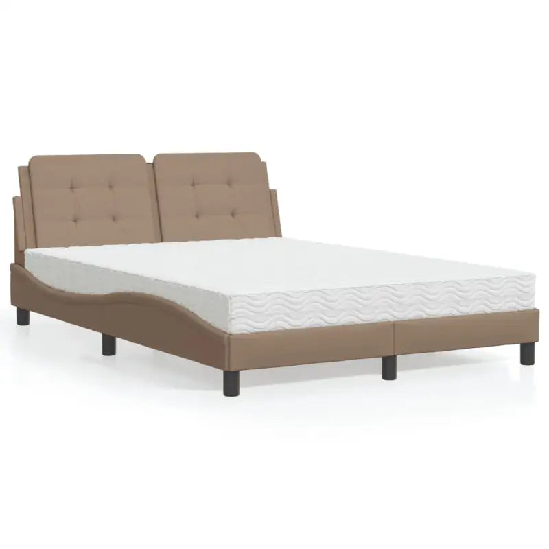 Bed met multiplex lattenbodem en 22d pu-schuim voor optimaal comfort - Cappuccino / 140 x 190 cm - Bedden & bedframes