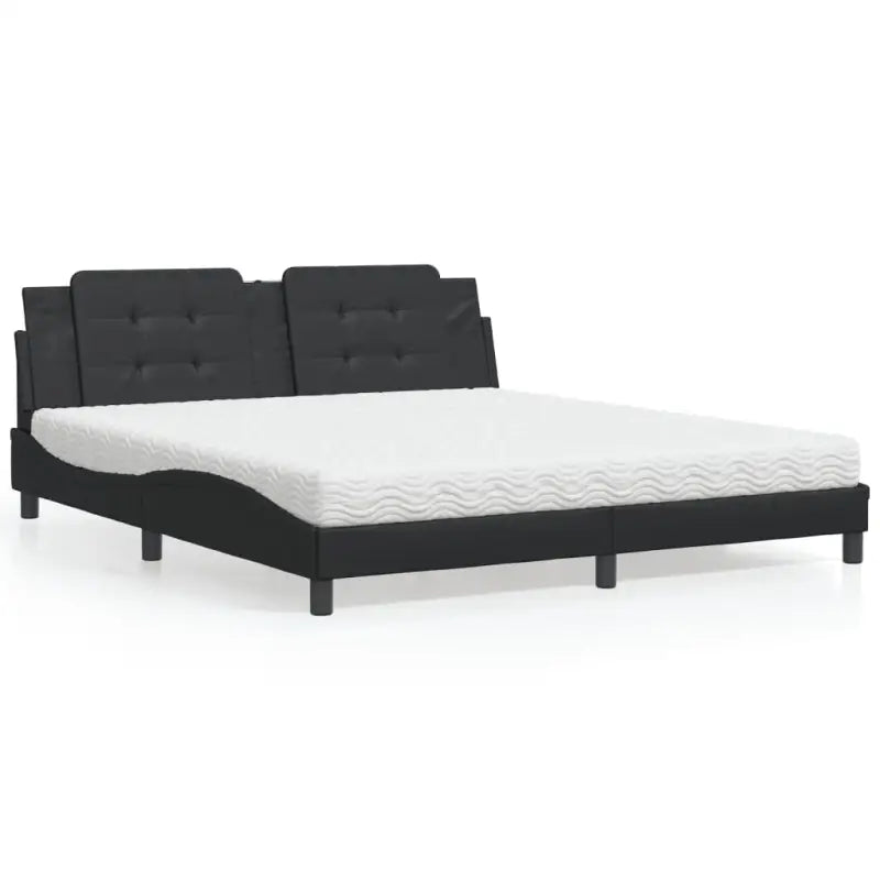 Bed met multiplex lattenbodem en 22d pu-schuim voor optimaal comfort - Zwart / 180 x 200 cm - Bedden & bedframes