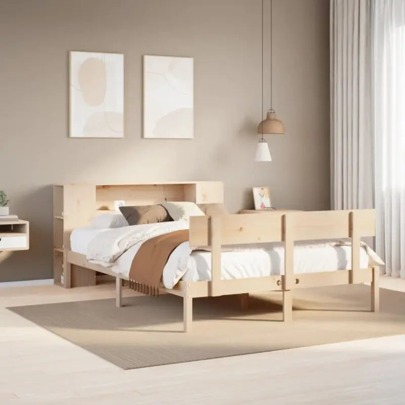 Bedden en bedframes met massief grenenhout en optimale totale afmetingen - Naturel / 120 x 200 cm - Bedden & bedframes