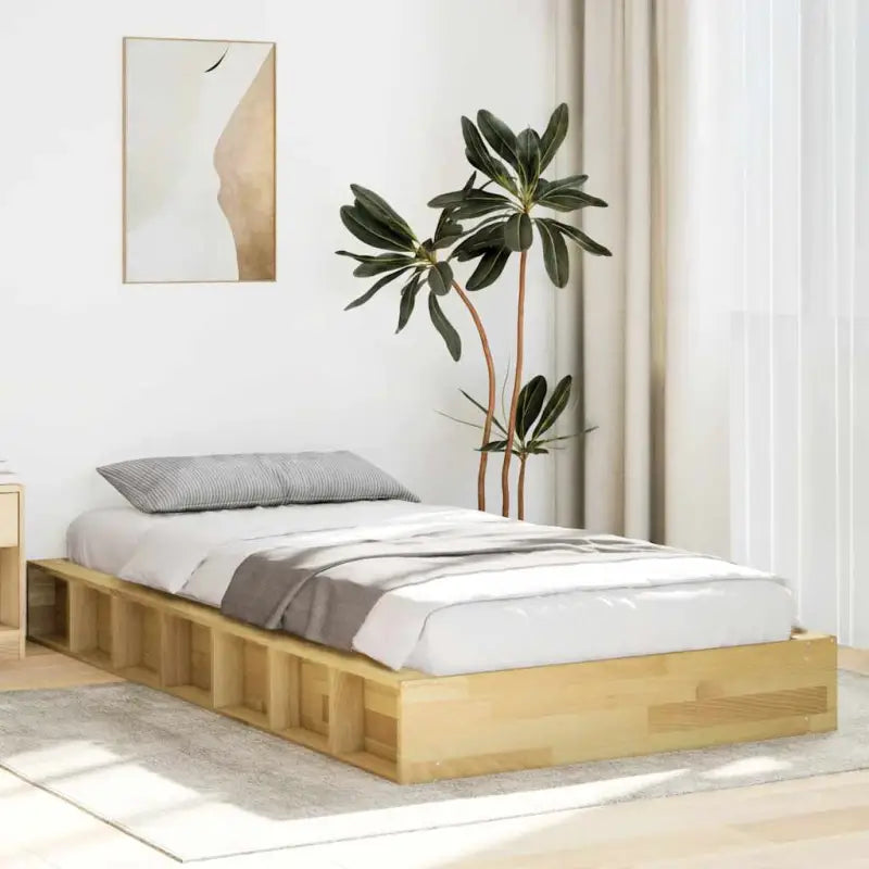 Bedframe in massief eikenhout voor een sterke en duurzame slaapkamer - 90 x 200 cm - Bedden & bedframes