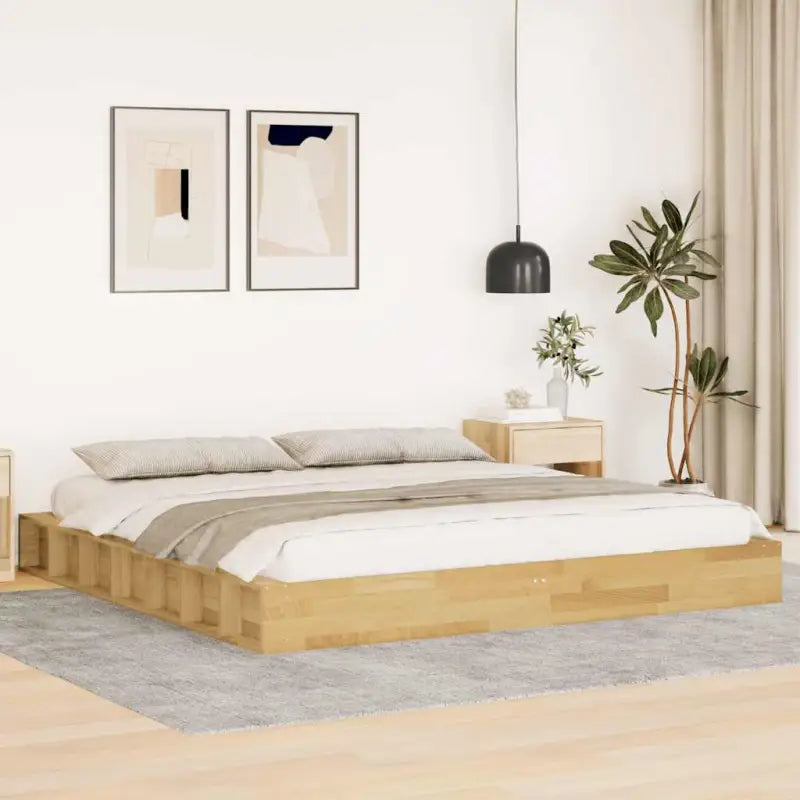 Bedframe in massief eikenhout voor een sterke en duurzame slaapkamer - 180 x 200 cm - Bedden & bedframes