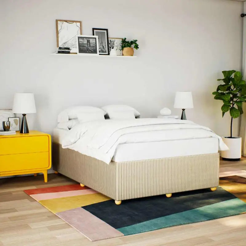 Bedframe met ademend vermogen voor een comfortabele nachtrust - Crème / 140 x 190 cm - Bedden & bedframes