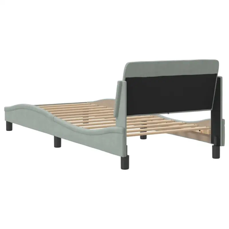 Bedframe met hoofdeinde en multiplex lattenbodem in zacht fluweel - Bedden & bedframes