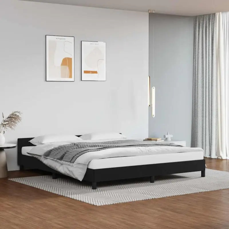 Bedframe met hoofdeinde en multiplex lattenbodem voor een goede nachtrust - Zwart / 180 x 200 cm - Bedden & bedframes