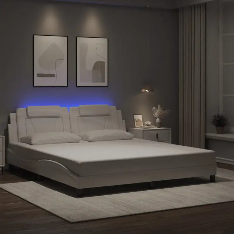 Bedframe met LED-verlichting en multiplex lattenbodem voor comfort - Wit / 180 x 200 cm - Bedden & bedframes