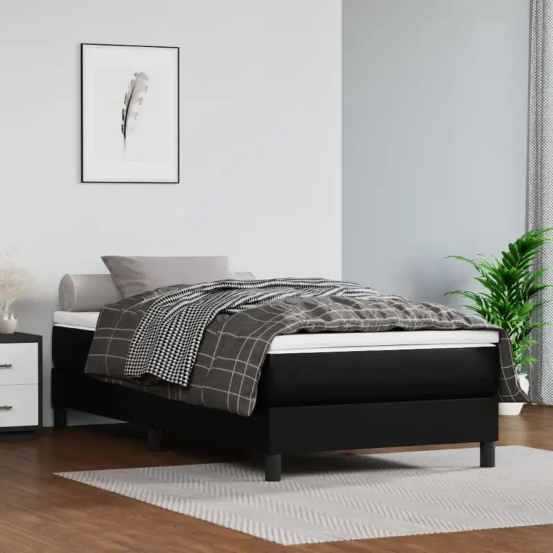 Bedframe met multiplex lattenbodem voor een comfortabele slaapervaring - Zwart / 90 x 200 cm / 25 cm - Bedden &