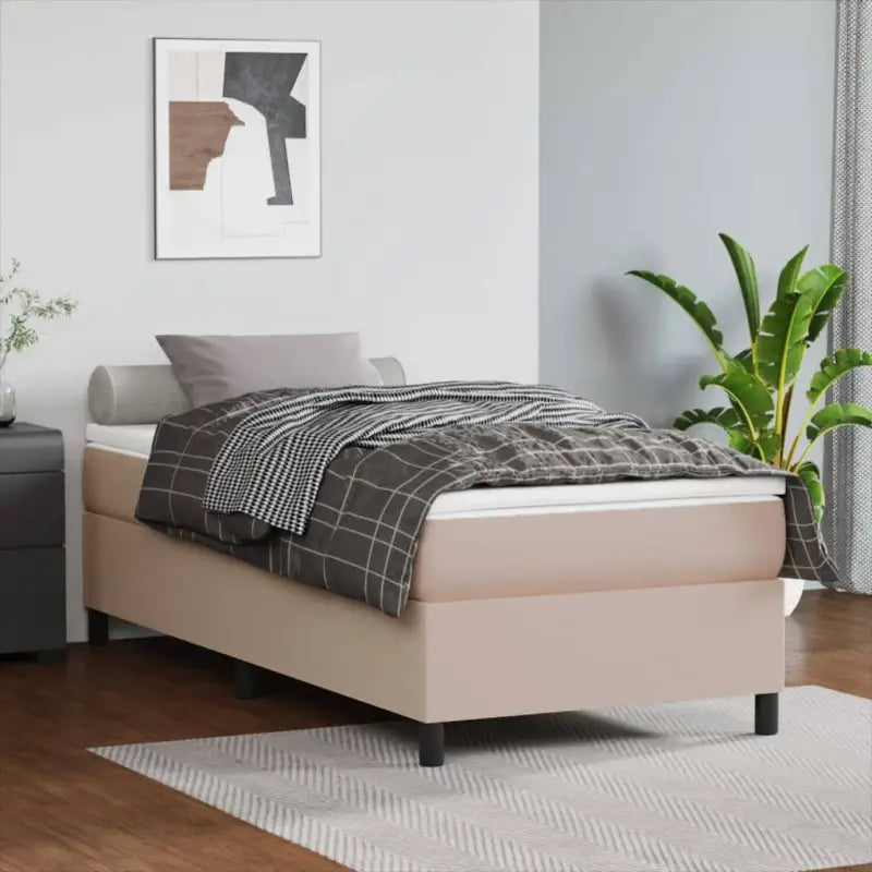 Bedframe met multiplex lattenbodem voor een comfortabele slaapervaring - Cappuccino / 90 x 200 cm / 35 cm - Bedden &