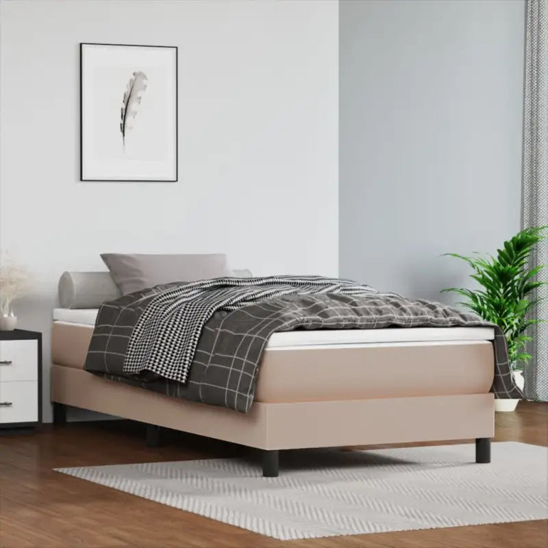 Bedframe met multiplex lattenbodem voor een comfortabele slaapervaring - Cappuccino / 90 x 200 cm / 25 cm - Bedden &