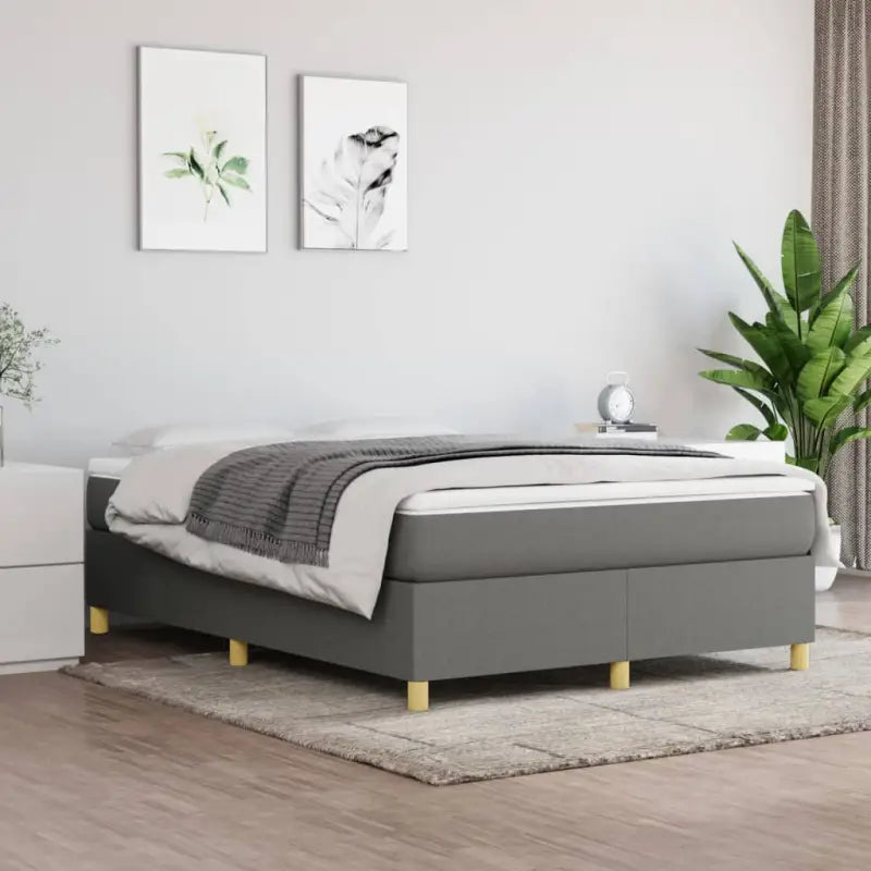 Bedframe met multiplex lattenbodem voor een comfortabele nachtrust - Donkergrijs / 140 x 200 cm / 35 cm - Bedden &