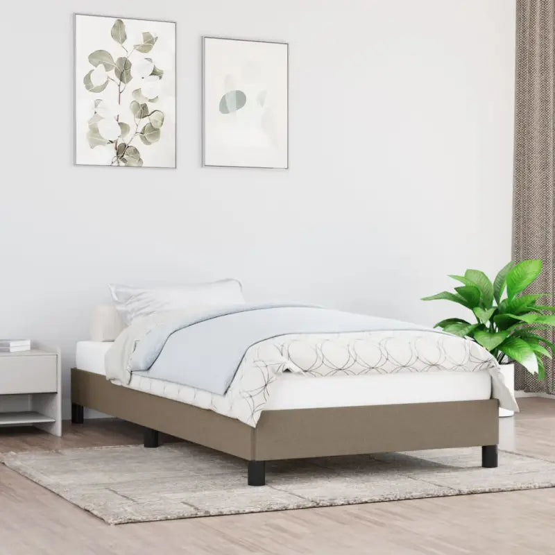 Bedframe met multiplex lattenbodem voor een stevige ademende slaapplaats - Taupe / 100 x 200 cm / 25 cm - Bedden &