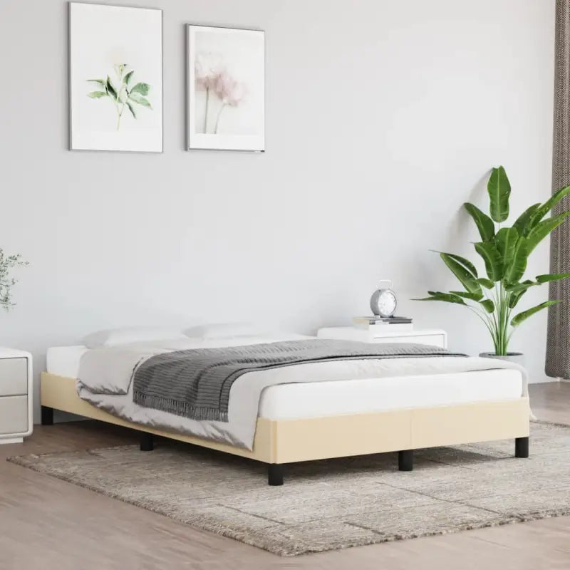 Bedframe met multiplex lattenbodem voor een stevige ademende slaapplaats - Crème / 120 x 200 cm / 25 cm - Bedden &
