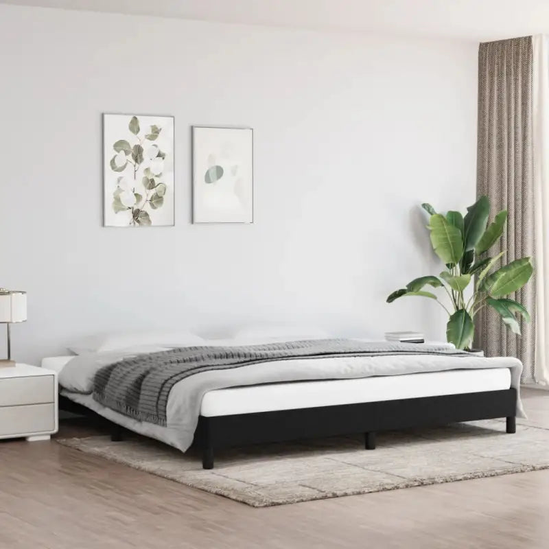 Bedframe met multiplex lattenbodem voor een stevige ademende slaapplaats - Zwart / 200 x 200 cm / 25 cm - Bedden &