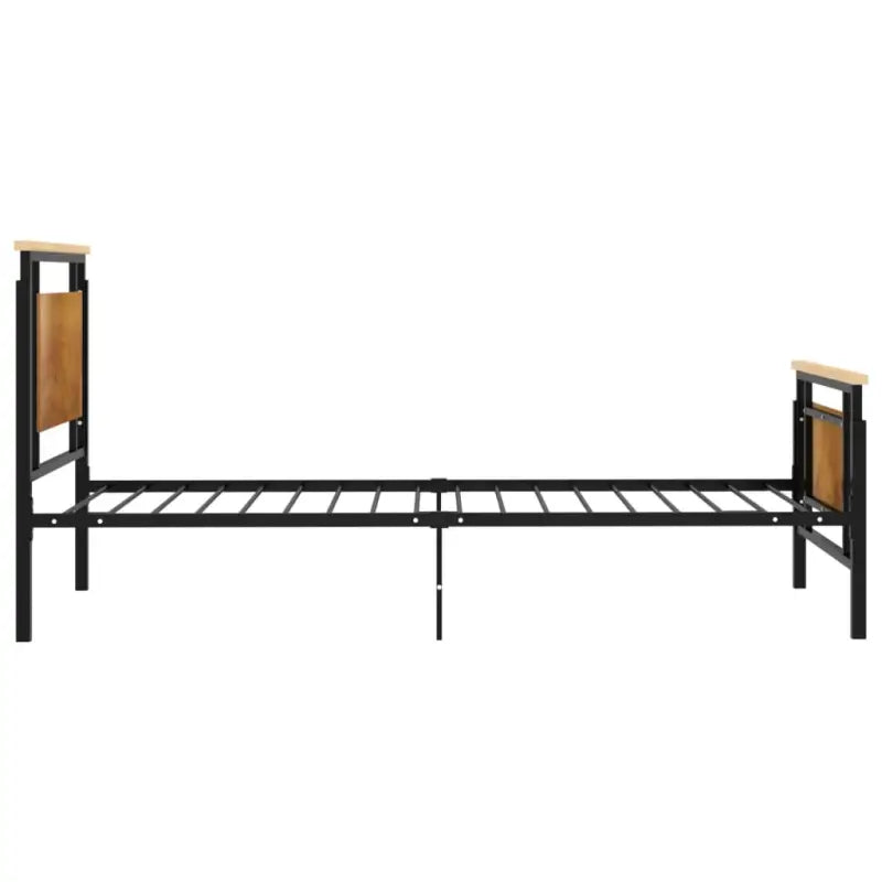 Bedframe van massief eikenhout en gepoedercoat metaal voor heerlijke nachtrust - Bedden & bedframes