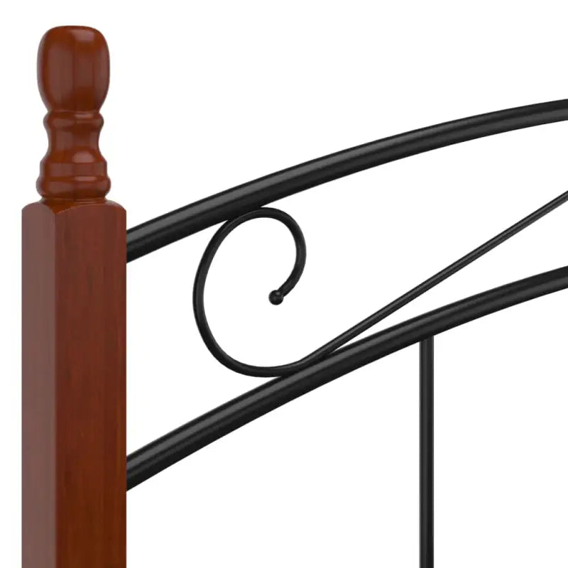 Bedframe van massief eikenhout en gepoedercoat metaal voor warme slaapkamer - Bedden & bedframes