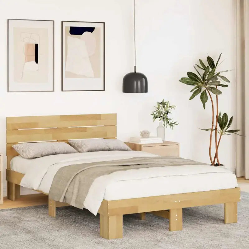 Bedframe van massief eikenhout met extra opbergruimte voor een goede nachtrust - 120 x 190 cm - Bedden & bedframes
