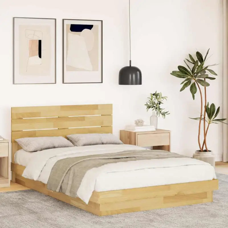 Bedframe van massief eikenhout voor een stabiele en stijlvolle slaapkamer - 120 x 200 cm - Bedden & bedframes