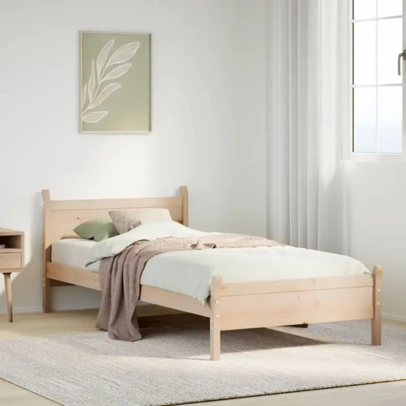 Bedframe van massief grenenhout met extra opbergruimte voor je slaapkamer - Naturel / 90 x 190 cm - Bedden & bedframes