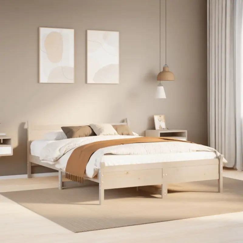 Bedframe van massief grenenhout met extra opbergruimte voor je slaapkamer - Naturel / 150 x 200 cm - Bedden & bedframes