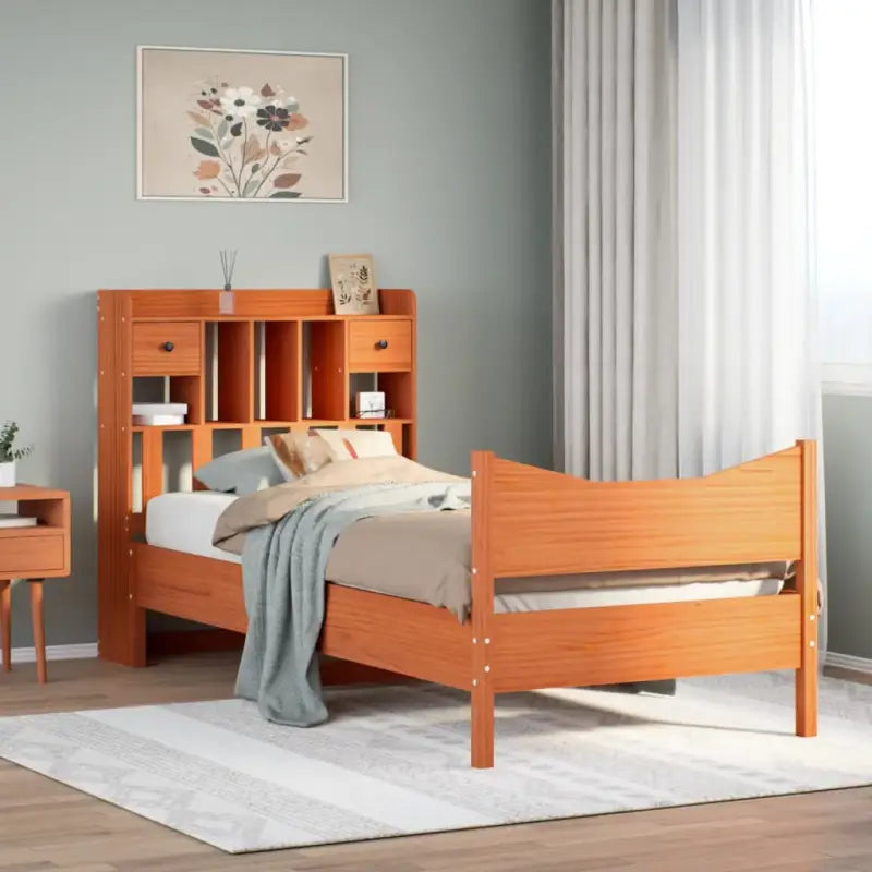 Bedframe van massief grenenhout met extra opbergruimte - Bedden & bedframes